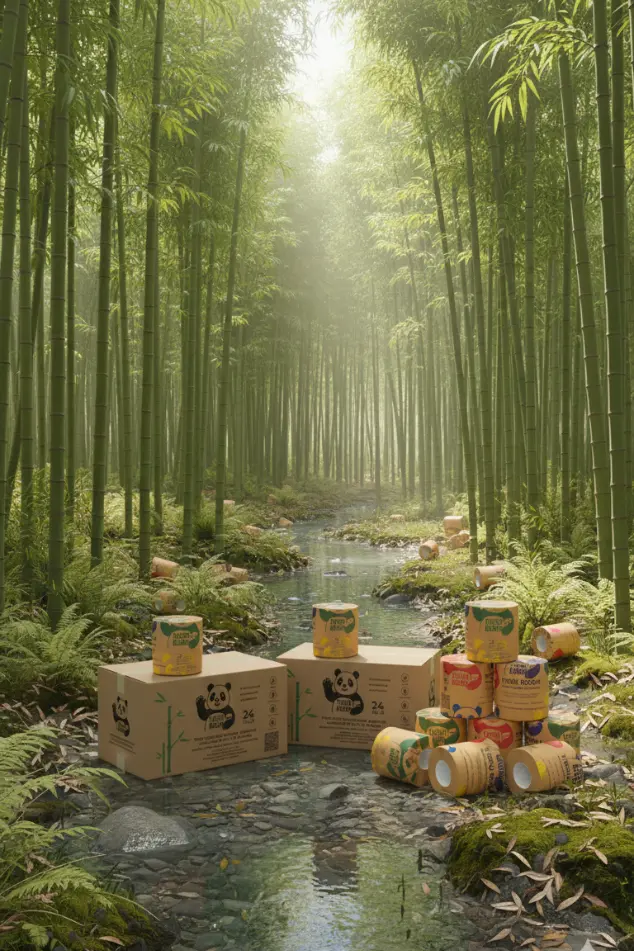 Cajas y arroyo bosque